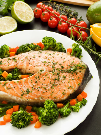 Salmon Salmon has a lot of anti-inflammatory (aka anti heart disease) omega 3 fatty acids.